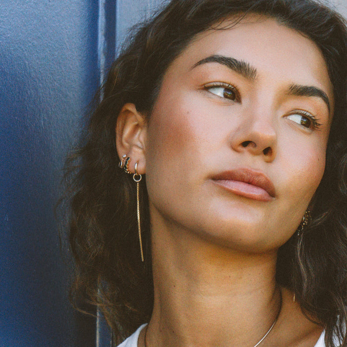 Aya Drop Hoop Earrings