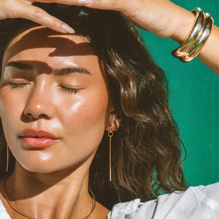 Aya Drop Hoop Earrings
