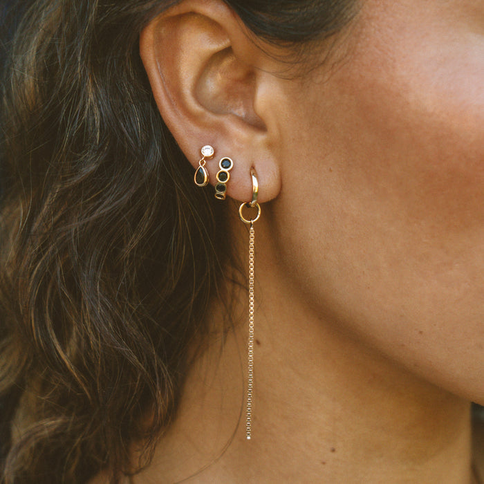 Aya Drop Hoop Earrings