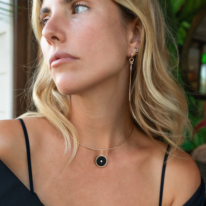 Balia Black Enamel Choker Necklace