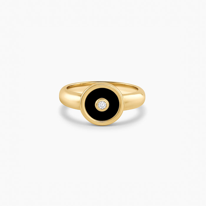 Balia Black Enamel Ring