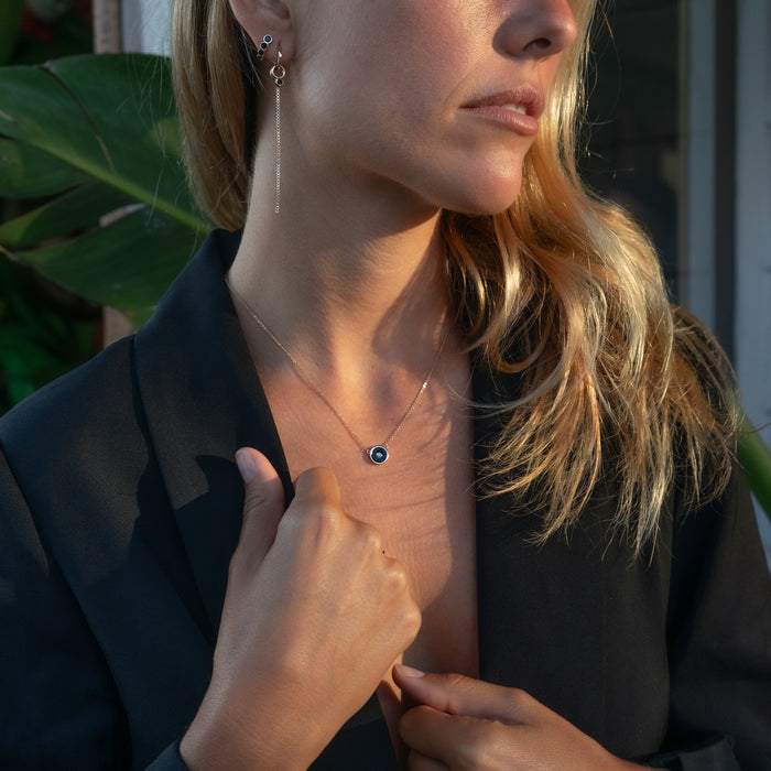Balia Petite Black Enamel Necklace