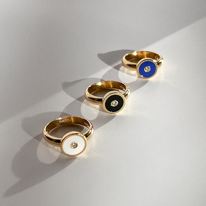 Balia White Enamel Ring