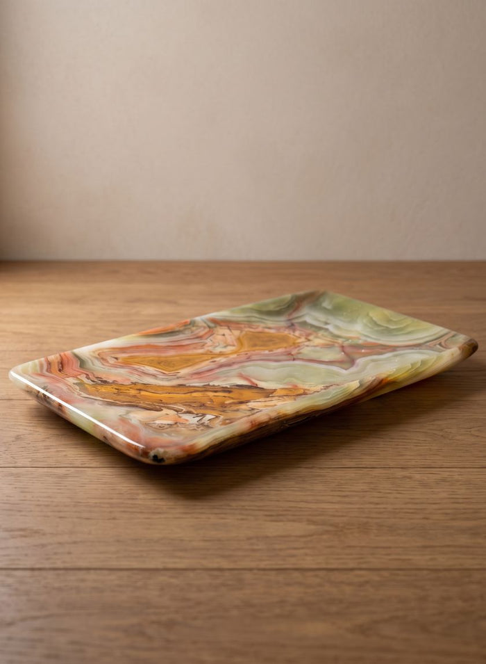Balochistan Green Onyx Decorative Tray Decor Jamali Garden