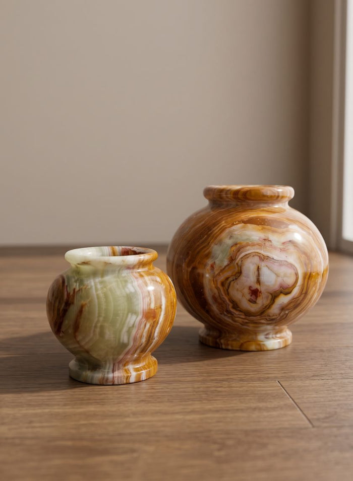 Balochistan Green Onyx Matka Vase Decor Jamali Garden