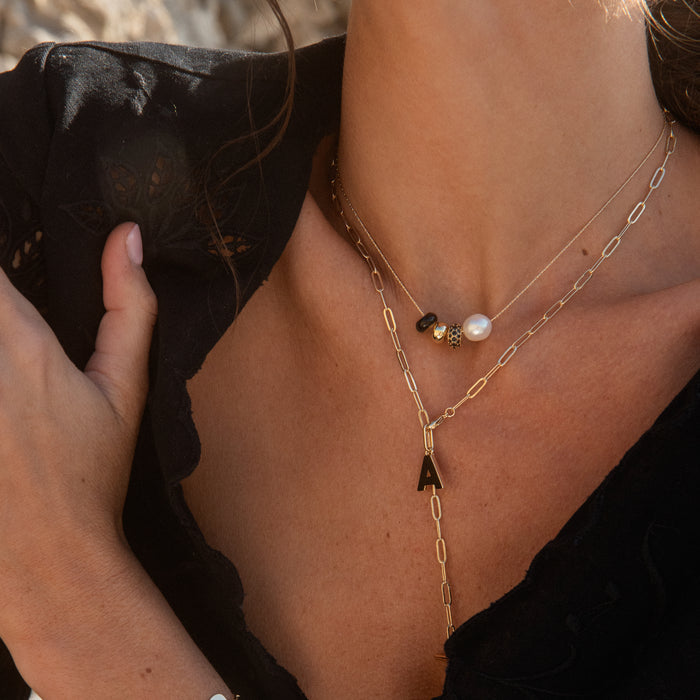Be You Initial Lariat Necklace