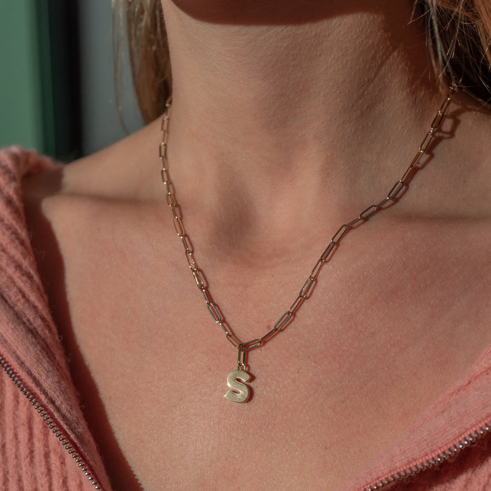 Be You Initial Paperclip Necklace