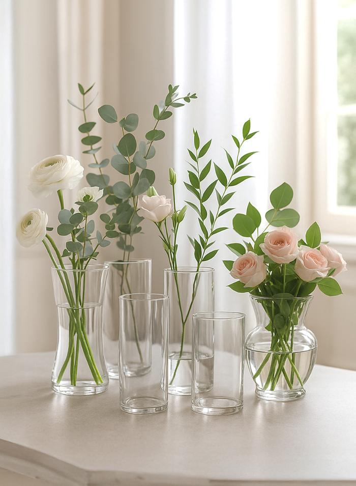 10in Tall Best Value Florist All Purpose Glass Vase, Set of 6 Decor Jamali Garden