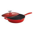 Bestow 10 in Enameled Cast-Iron  Covered Skillet - Gradated Red