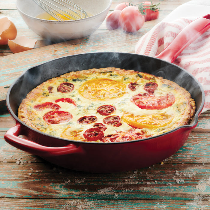 Bestow 10 in Enameled Cast-Iron  Skillet - Gradated Red
