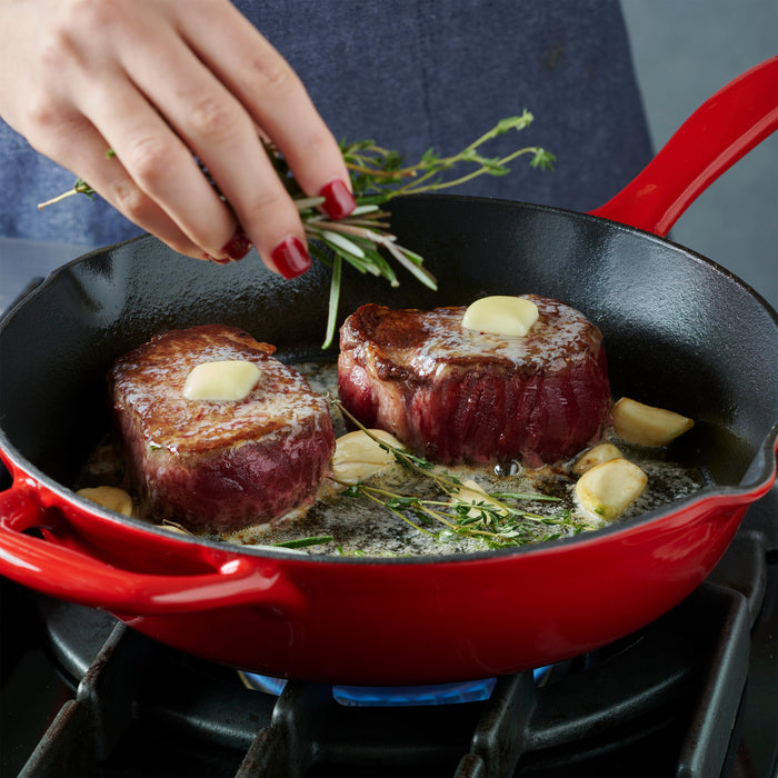 Bestow 10 in Enameled Cast-Iron  Skillet - Gradated Red