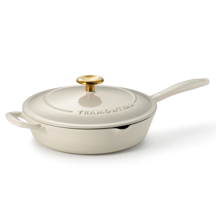 Bestow 10 Inch Enameled Cast-Iron  Covered Skillet