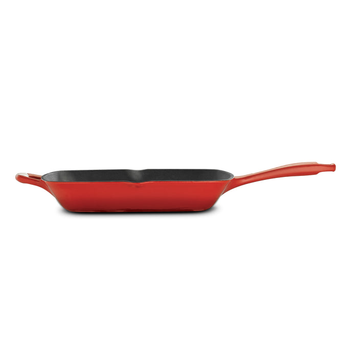 Bestow 11 in Enameled Cast-Iron  Grill Pan - Gradated Red