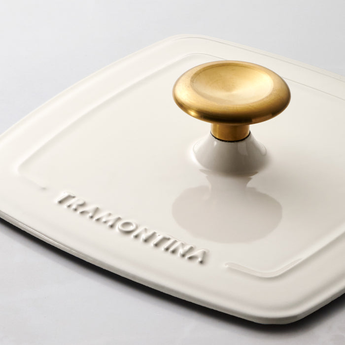 Bestow 11 Inch Enameled Cast-Iron  Grill Pan with Press
