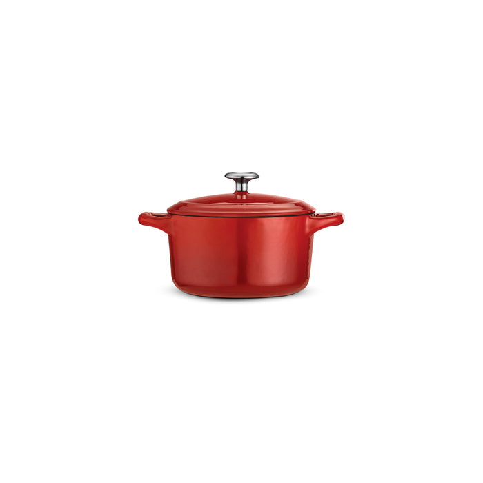 Bestow 24 oz Enameled Cast-Iron  Covered Small Cocotte - Gradated Red