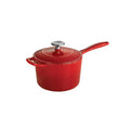 Bestow 2.5 Qt Enameled Cast-Iron  Covered Sauce Pan - Gradated Red