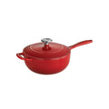 Bestow 3 Qt Enameled Cast-Iron  Covered Saucier - Gradated Red