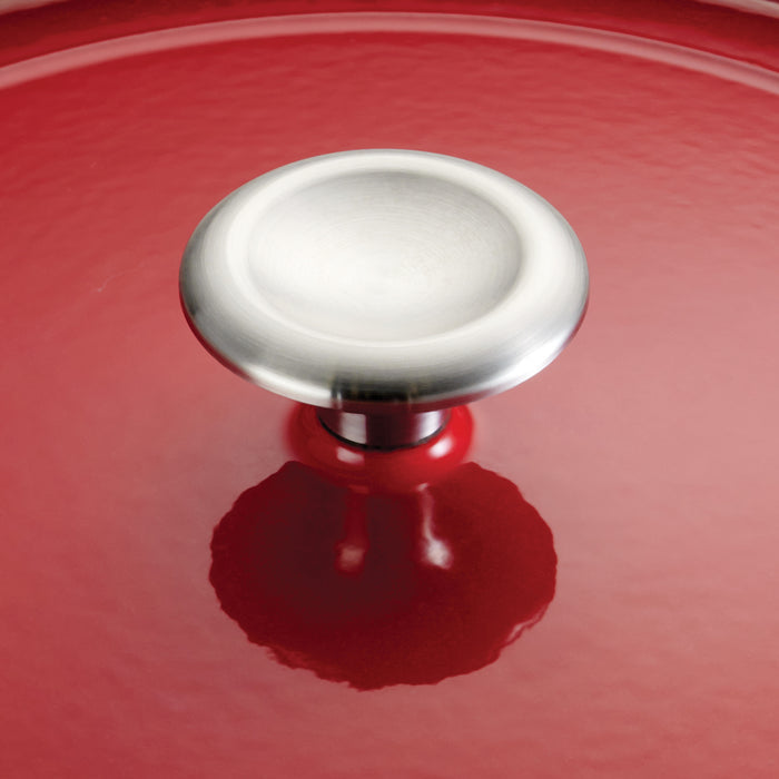 Bestow 6.5 Qt Enameled Cast-Iron  Covered Round Dutch Oven - Gradated Red