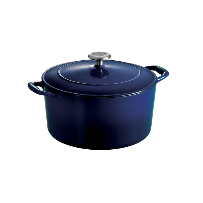 Bestow 6.5 Quart Enameled Cast-Iron  Covered Round Dutch Oven - Gradated Cobalt