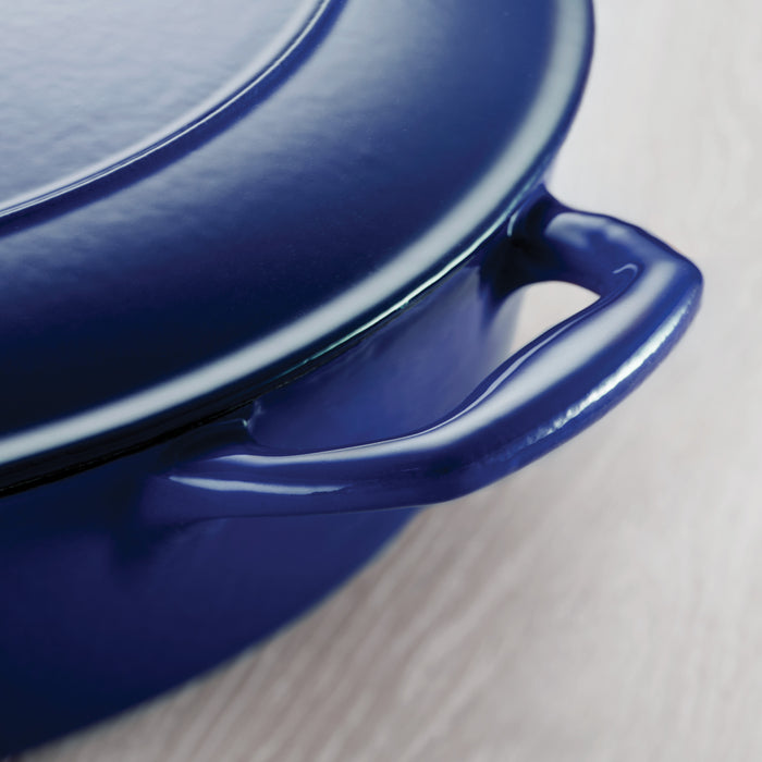 Bestow 6.5 Quart Enameled Cast-Iron  Covered Round Dutch Oven - Gradated Cobalt