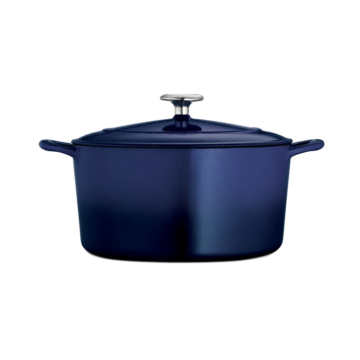 Bestow 6.5 Quart Enameled Cast-Iron  Covered Round Dutch Oven - Gradated Cobalt