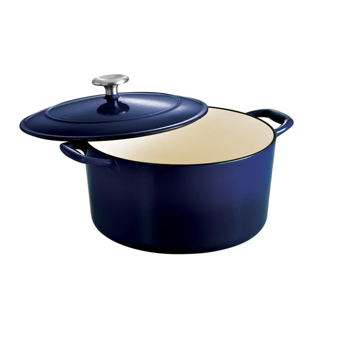 Bestow 6.5 Quart Enameled Cast-Iron  Covered Round Dutch Oven - Gradated Cobalt