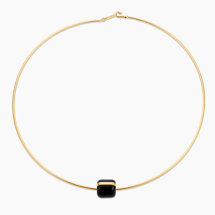 Celine Black Enamel Choker Necklace