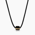 Celine Black Enamel Silk Cord Necklace