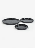 Black Glazed Ceramic Saucers Decor Jamali Garden