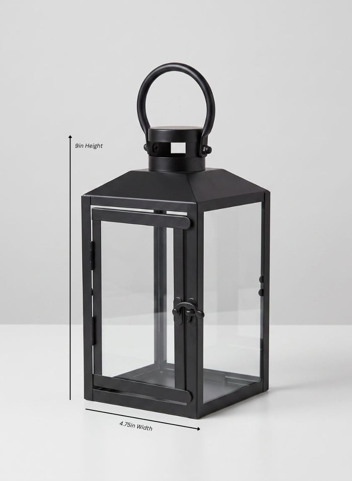 Black Monterey Lantern Decor Jamali Garden Black 9in Tall EACH
