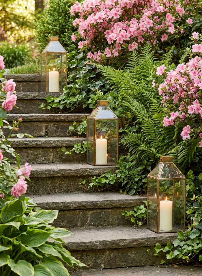 Bombay Square Gold Lantern Decor Jamali Garden