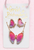 Boutique Butterfly Necklace & Studded Earring Set