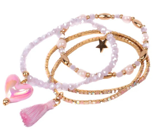 Boutique Luminescent Love Bracelet Set, 4 Pc