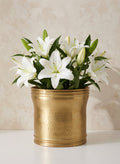 Brass Look Antique Aluminum Planter