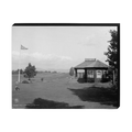 Brick House in Big Field Canvas