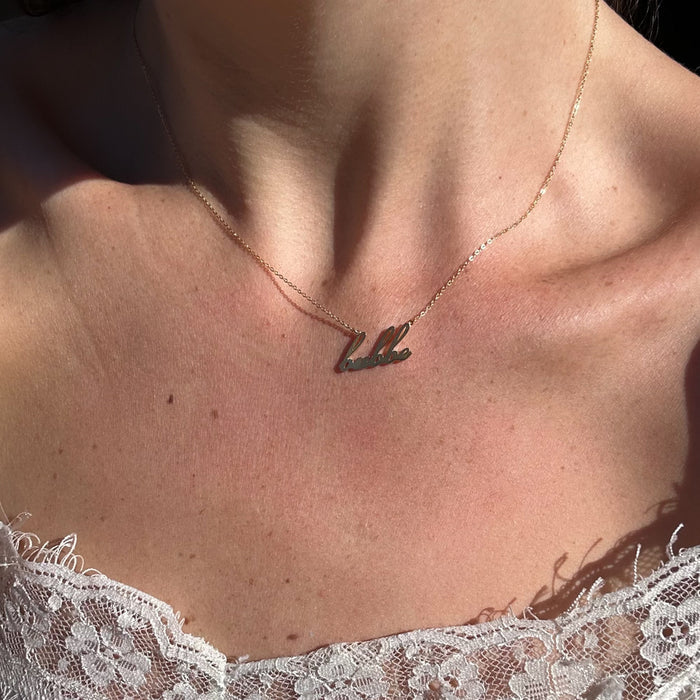 Bubbe Script Necklace