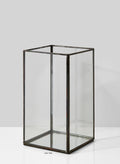 Burnt Antique Square Candle Holder With Mirror Bottom Decor Jamali Garden Clear and Burnt Antique 12in Tall EACH