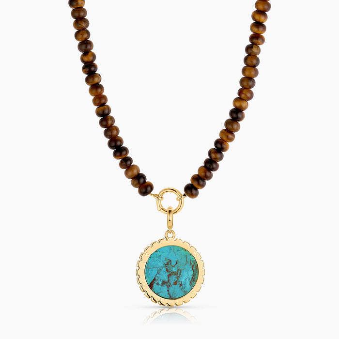 18-20" Paloma Tiger's Eye Bead Charm Necklace