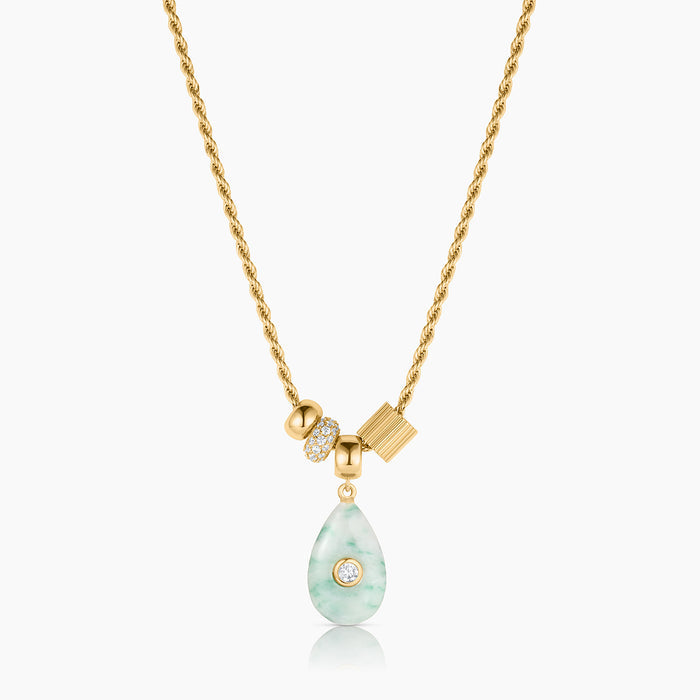 Carlyl Green Dot Necklace