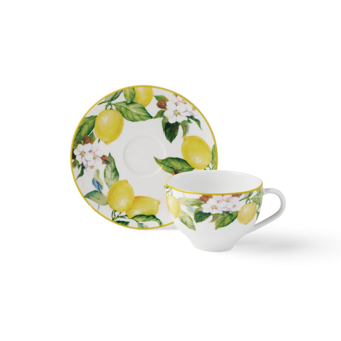Carmen 8.5 ounce Tea Cup and Saucer 6 Piece Set