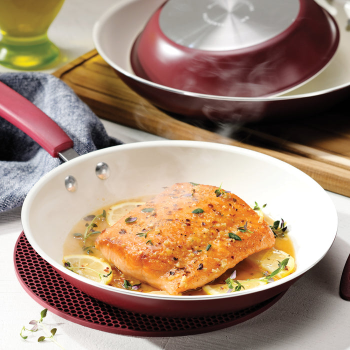 Ceramaware 3 Pack Ceramic Nonstick Fry Pan Set, 8 Inch, 9.5 Inch & 11 Inch