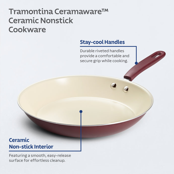 Ceramaware 3 Pack Ceramic Nonstick Fry Pan Set, 8 Inch, 9.5 Inch & 11 Inch