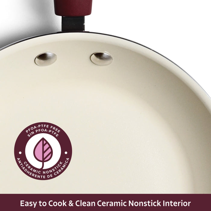 Ceramaware 3 Pack Ceramic Nonstick Fry Pan Set, 8 Inch, 9.5 Inch & 11 Inch
