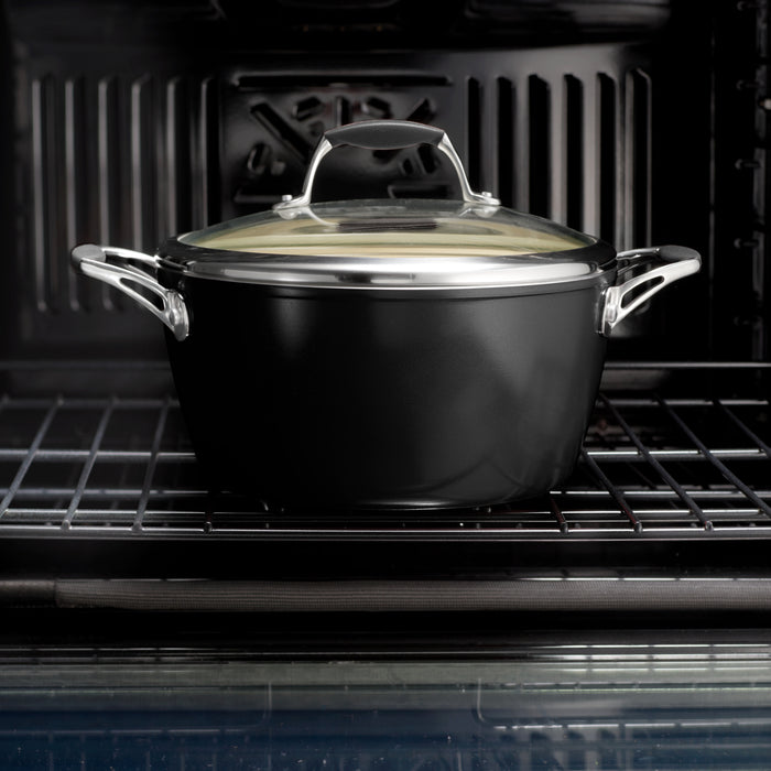 Ceramica Deluxe 11 Inch Ceramic Covered Deep Skillet - Black