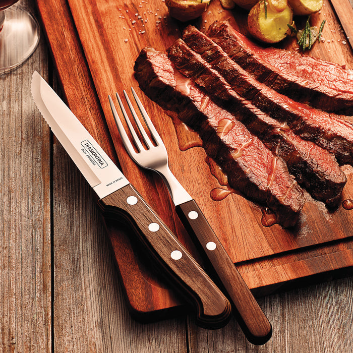 Churrasco BBQ 12 Piece Polywood Fork and Steak Knife Set