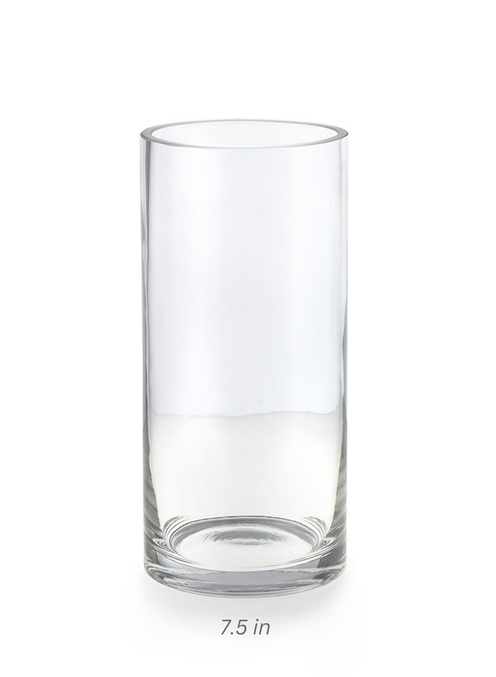 Clear Glass Cylinder Vases Decor Jamali Garden Clear 7.5in Tall EACH