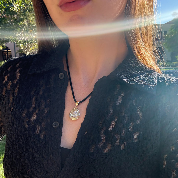 Coco Noir Silk Cord Necklace