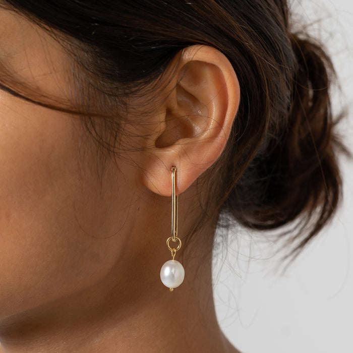 Colette Pearl Hoop Earrings
