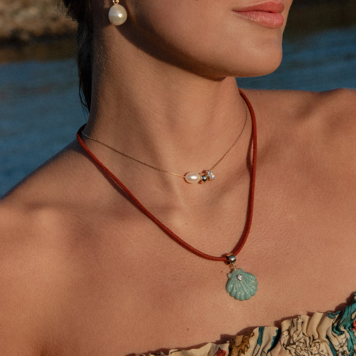 Coquille Amazonite Shell Bail