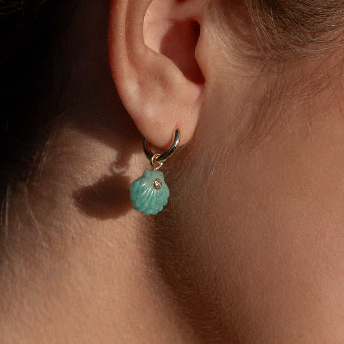 Coquille Amazonite Shell Hoop Earrings